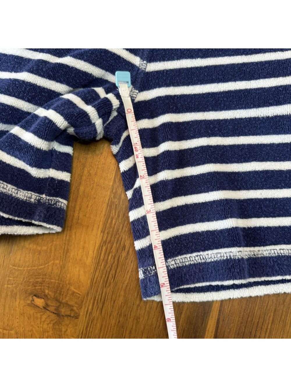 MINI BODEN Toweling Shorts Boys 7 7Y 122cm Blue White Striped Terry Cloth Short - Picture 6 of 7